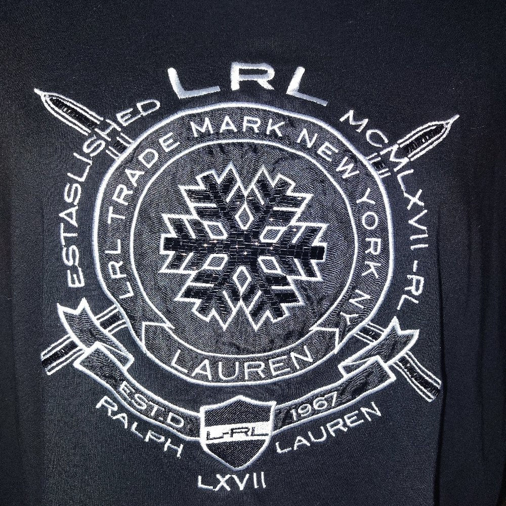 Ralph Lauren Black Tee with White Graphic - Picture 3 of 4